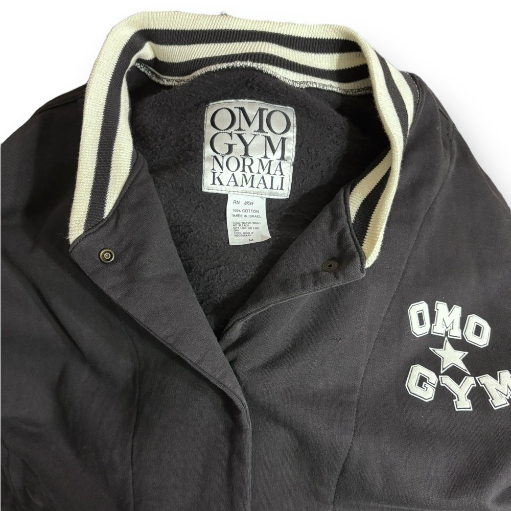 NORMA KAMALI Black & White OMO GYM Oversized Varsity Cocoon Jacket VINTA… - Picture 2 of 8